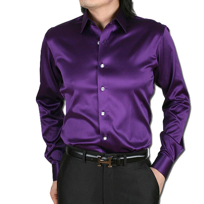 メンズ長袖シャツ シルク カジュアル ルーズ ファッショナブル ラージサイズ ウェディングウェア 21 Casual Shirts Aliexpress