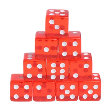 

10pcs Six Sided 15mm Transparent Cube Round Corner Portable Table Playing Games