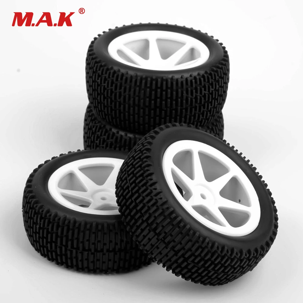 RC Car Model Toy Accessories 4Pcs Set Front Rear Tyre Rubber Tires