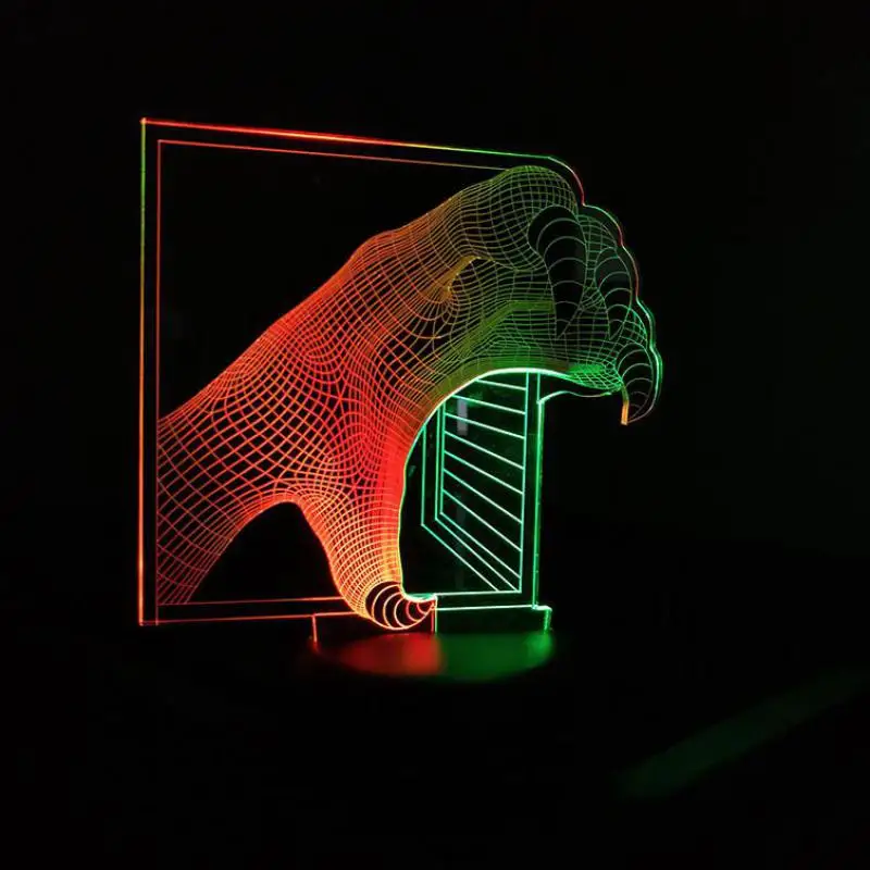 Dragon Claw Hand 3d Visual Nightlight Colorful Touch Charging Gift Lamp Electronic Gadgets Light Fixtures | Лампы и освещение