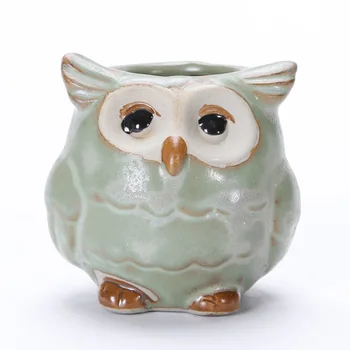 

5pcs Ceramic Flower Pot Owl Shape Succulent Plant Container for Garden Home Decoration XHC88