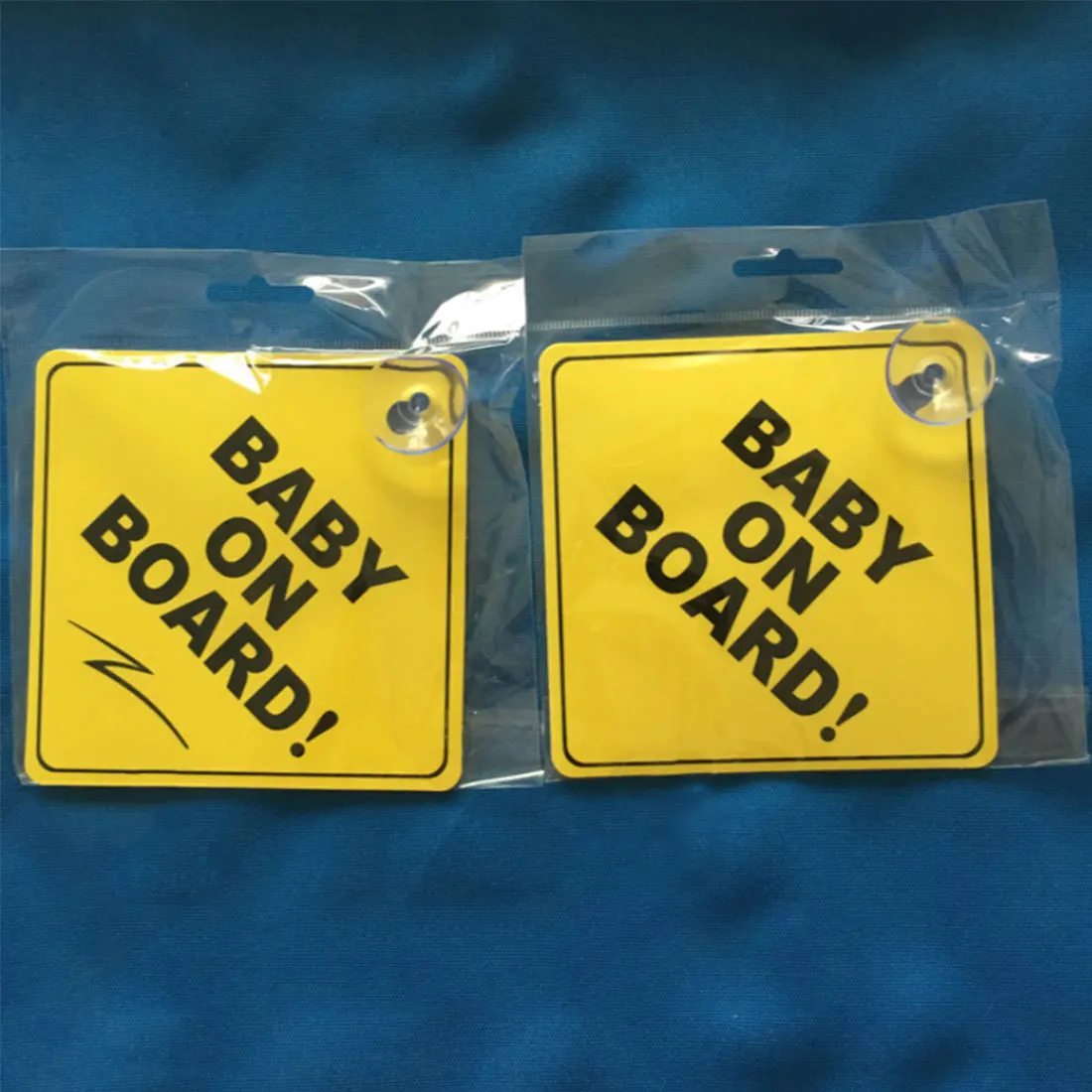 Baby on a board Car Stickers Intimate Accessories 2pcs Car Sucker Baby Stickers Safety Warning Sticker For Car Window 12*12cm