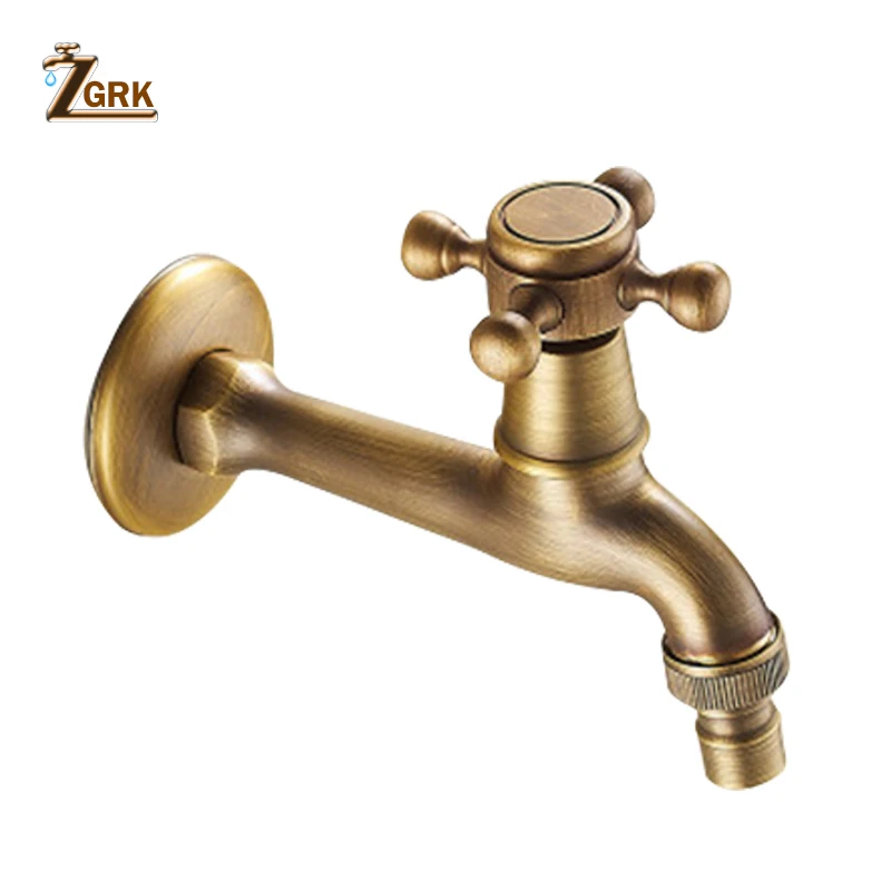Zgrk Bathroom Faucet Luxury Antique Brass Water Tap Decorative