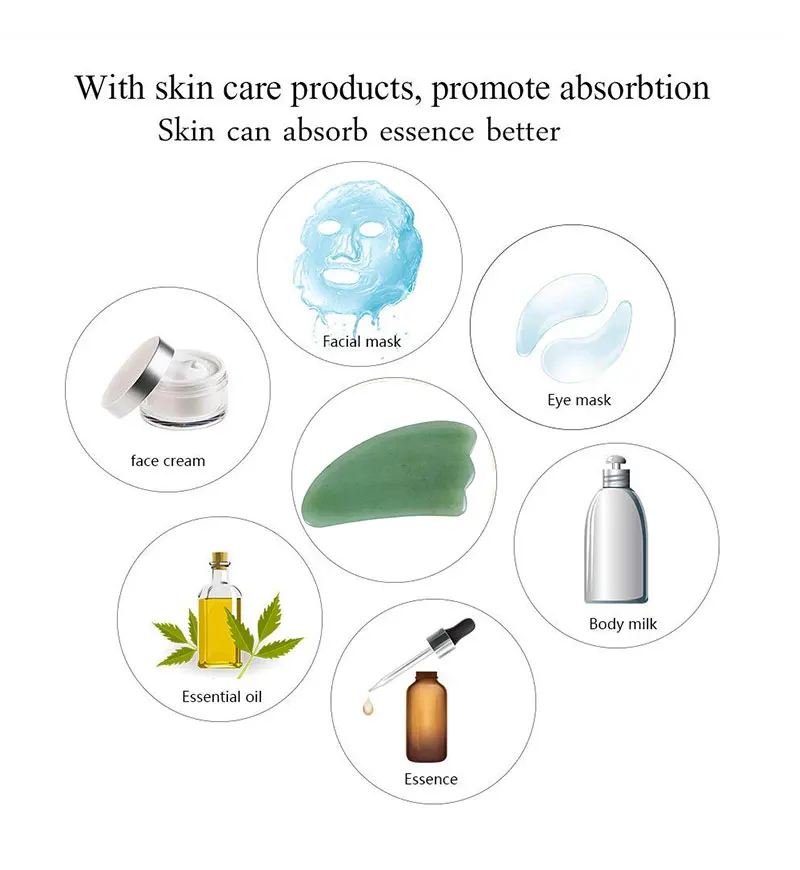 Натуральный массажер для лица Gua Sha массажный инструмент массажа с зеленым