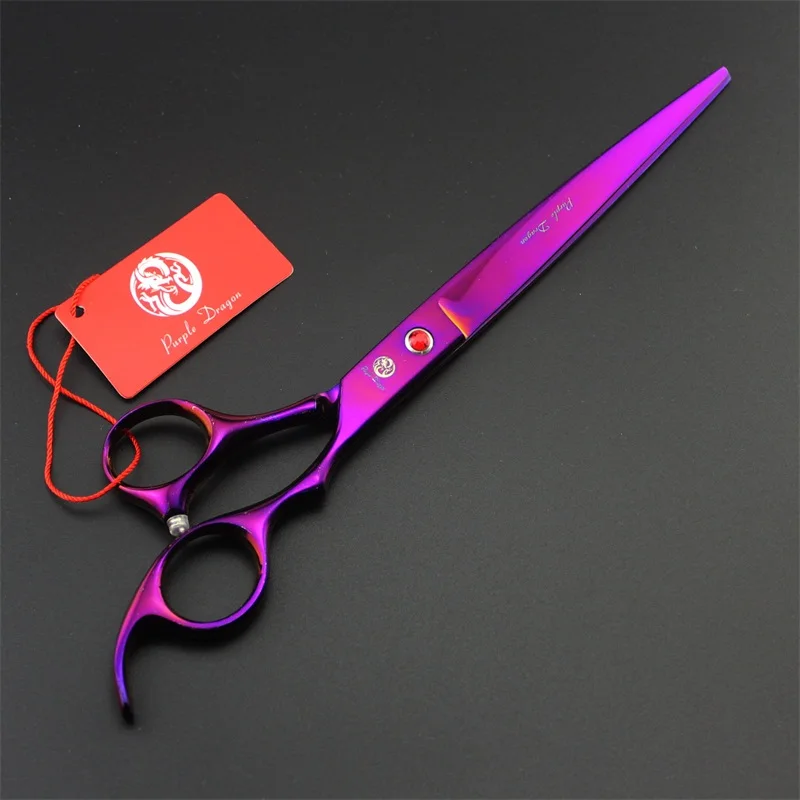 Purple dragon 8.0 inch Professional dog grooming scissors Straight & Curved & Thinning Shears Sharp Edge Animals Hair Cutting (11)
