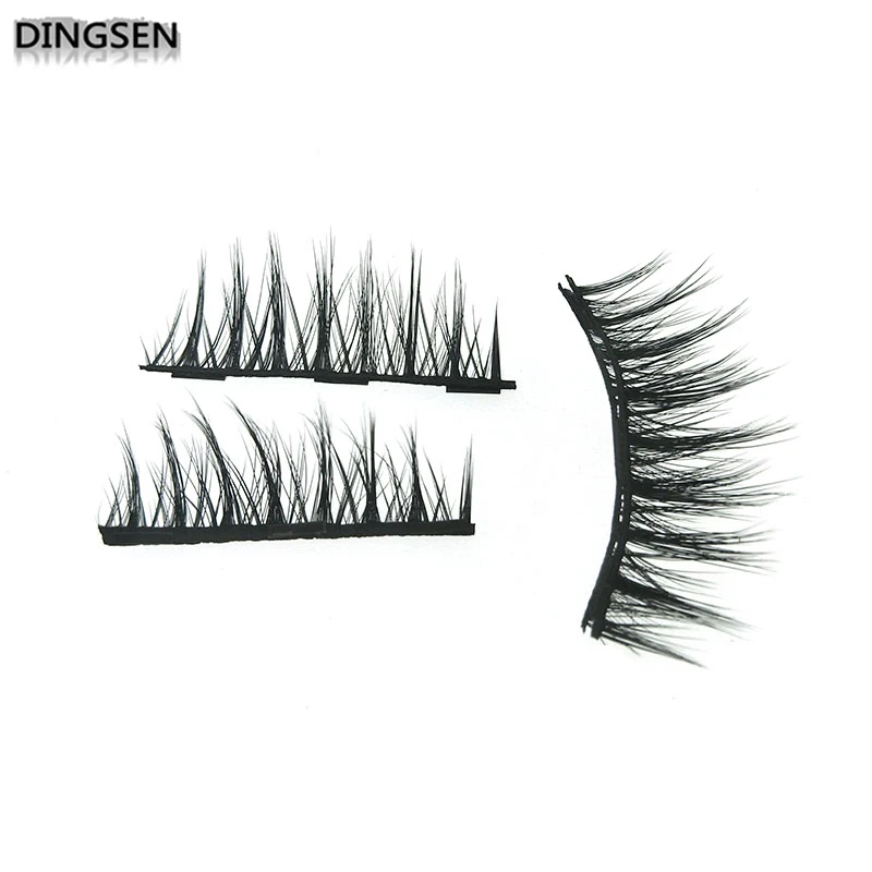 DINGSEN 4 шт. 3D Магнитная накладные ресницы природных длинными 3 магниты расширения