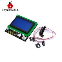 Free shipping Keyestudio 12864 LCD Graphic Smart Display Controller Board Adapter 30cm Cable for Arduino 3D