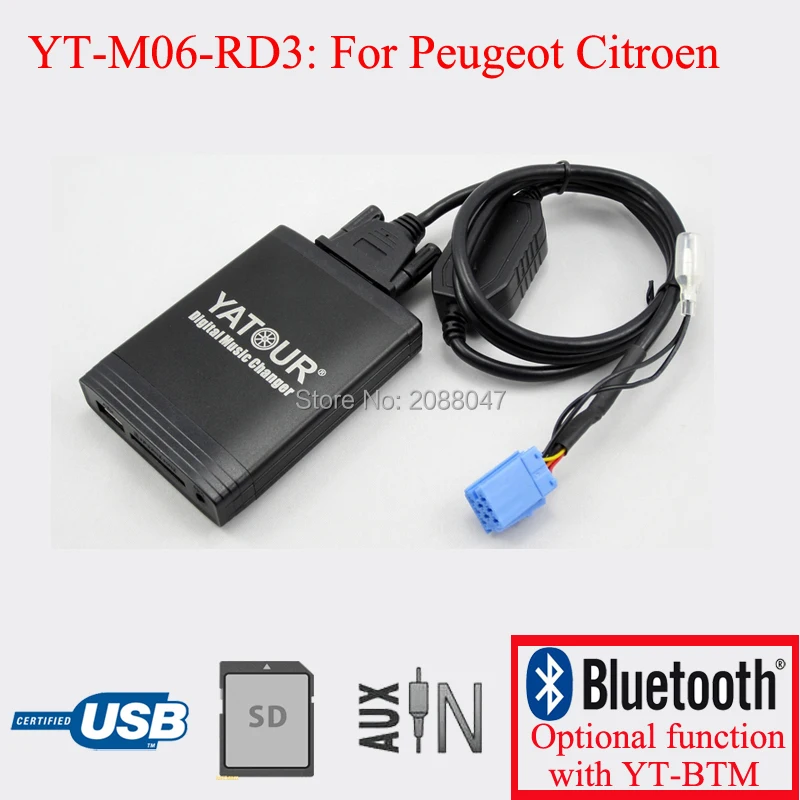 Yatour Автомобильный CD USB sd-карта AUX плеер для peugeot Citroen RD3