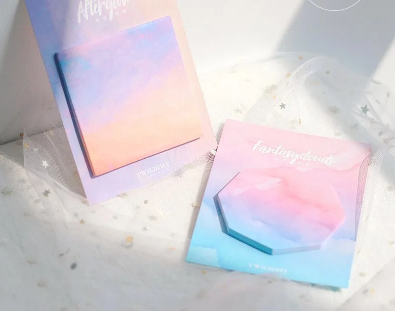 

30pcs/pack Colorful Simple Self-Adhesive Sticky Notes Creative Stationery Post It Memo Pad Cute Bookmark School Office Supplies
