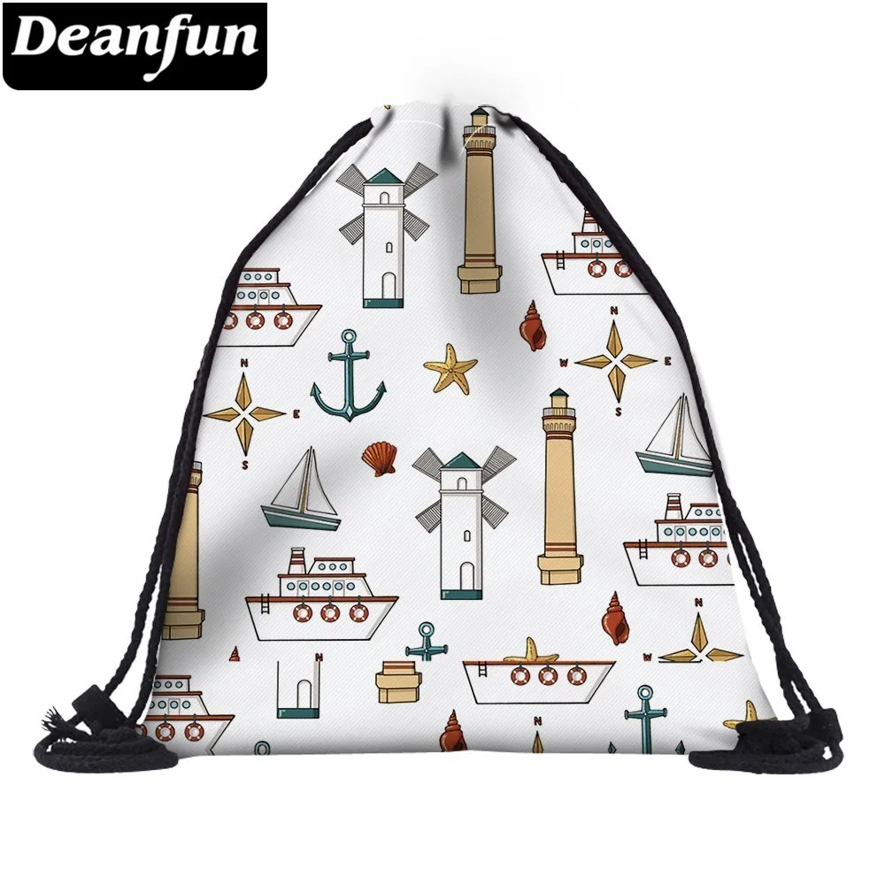 

Deanfun Drawstring Shoulder Bag 3D Printed Ship Pattern Fashion For Girl School 60156 #