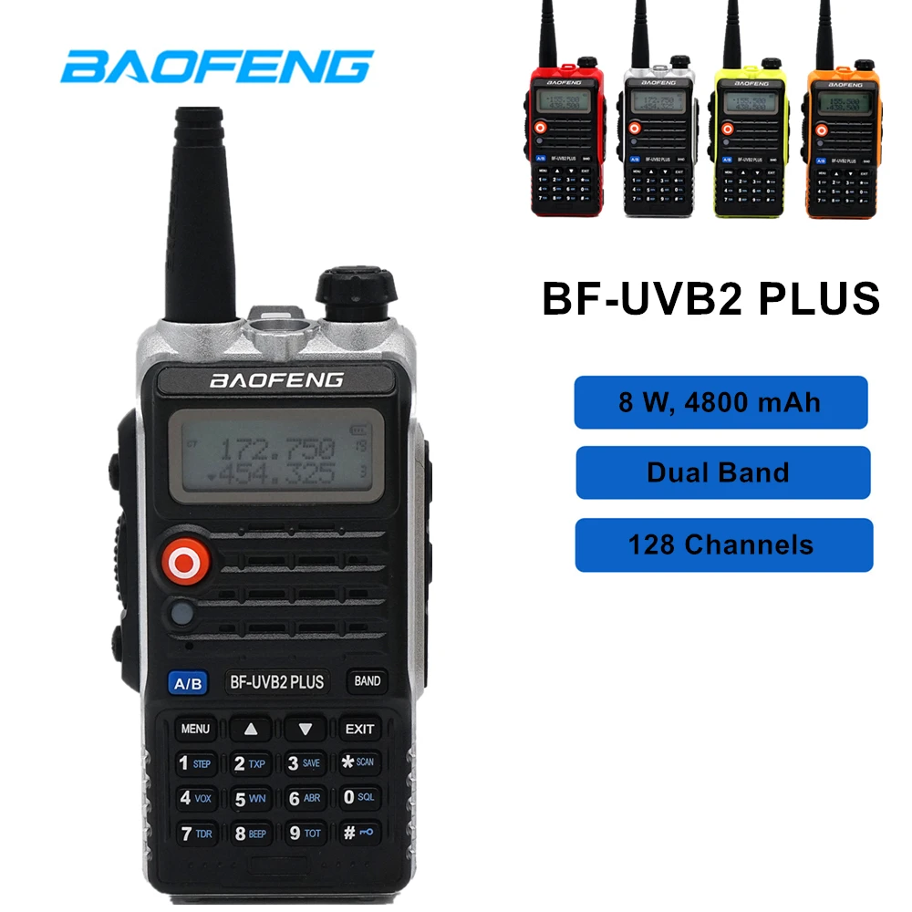 Высокая 8 Вт Baofeng рация BF-UVB2 плюс двухдиапазонный VHF/UHF двухстороннее радио UVB2 10 км Ham Радио 128CH портативный приемопередатчик