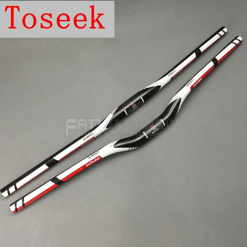 

Toseek Future Full Carbon fiber bike handlebar MTB bicycle flat/rise handlebar 3k 31.8*600/620/640/660/680/700/720mm bike parts