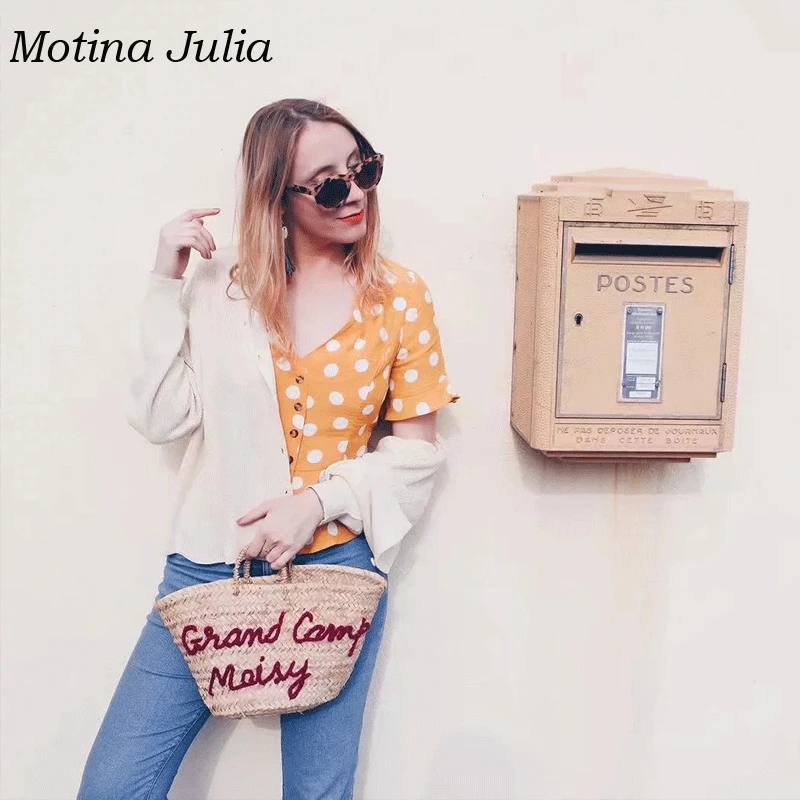 Женская блузка Motina Julia летняя в горошек на пуговицах спереди 2019| |
