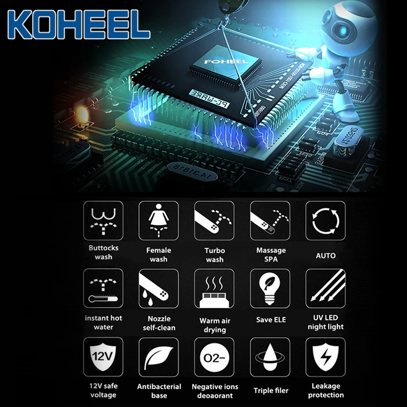 Сиденье для унитаза KOHEEL LCD трехцветное &quotумное&quot сиденье удлиненное
