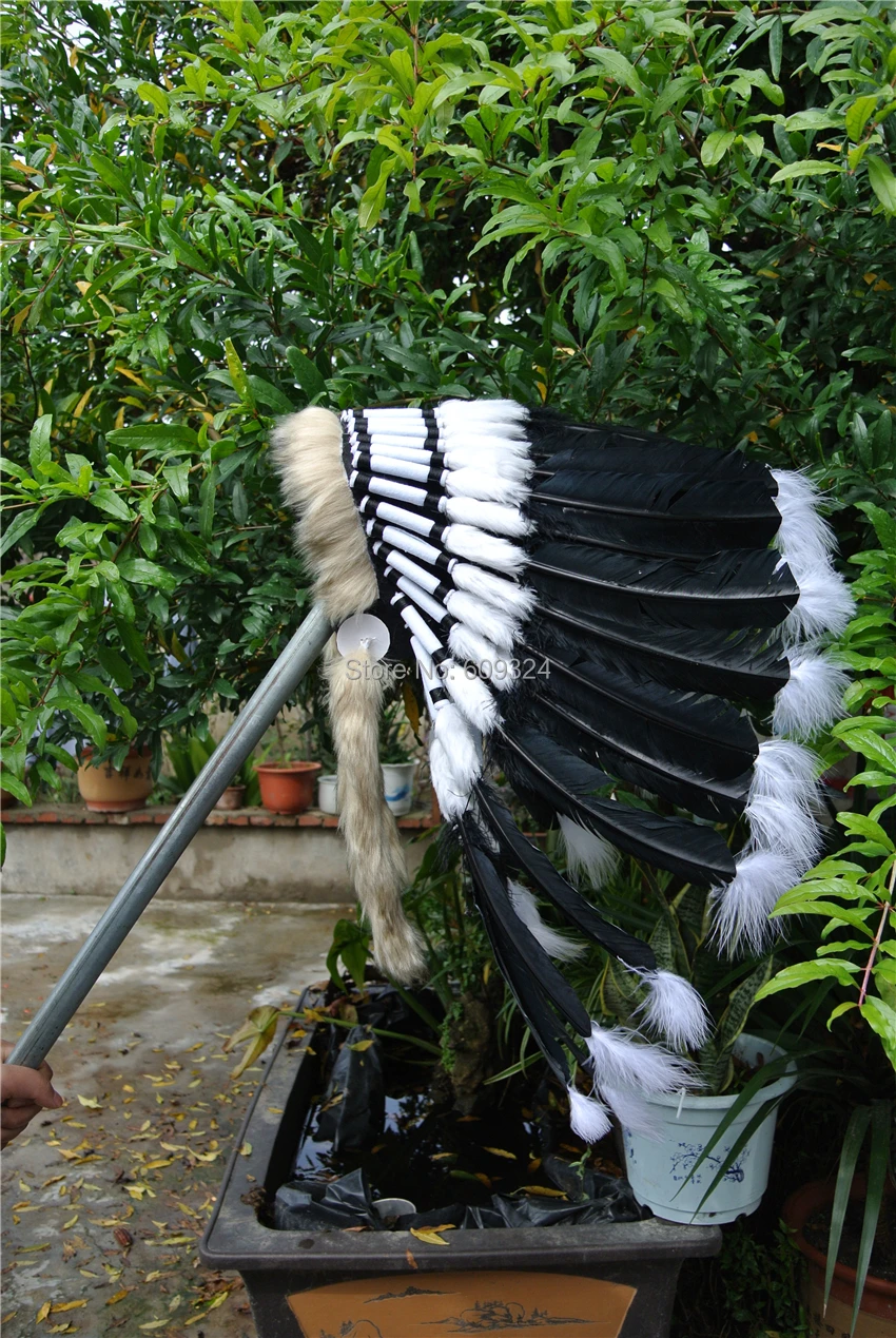 21 дюйм высокое головной убор из перьев головной убор черный костюмы с перьями на Хэллоуин Карнавальный костюм поставки