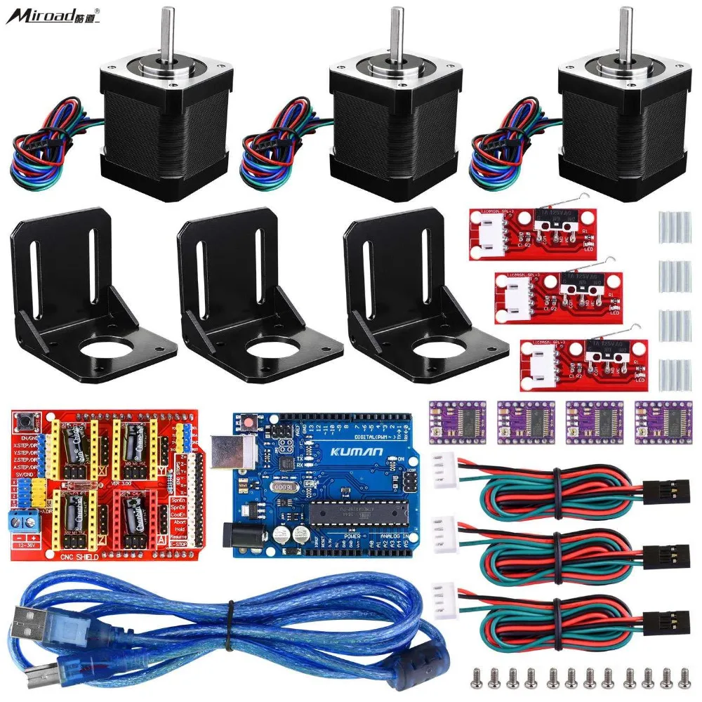 

Professional 3D printer CNC Kit for arduino, Miroad GRBL CNC Shield +UNO R3 Board + RAMPS 1.4 Mechanical Switch Endstop KB02