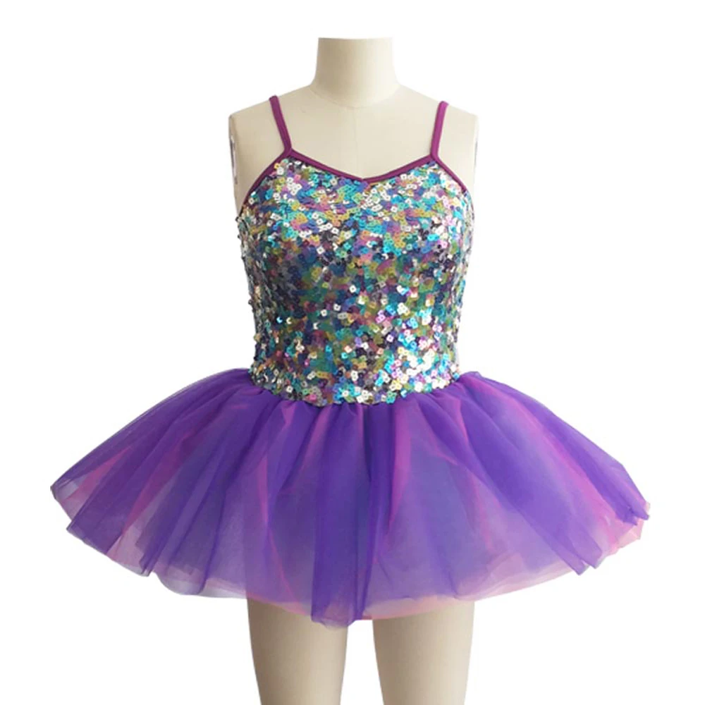 2017 Swan Lake Ballet Costume Women Professional Tutu Leotard Purple