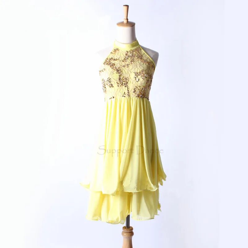 

Support Dance Girls Women Mock Turtleneck Lace Latin Dress Kids Adult Performance Costume C102
