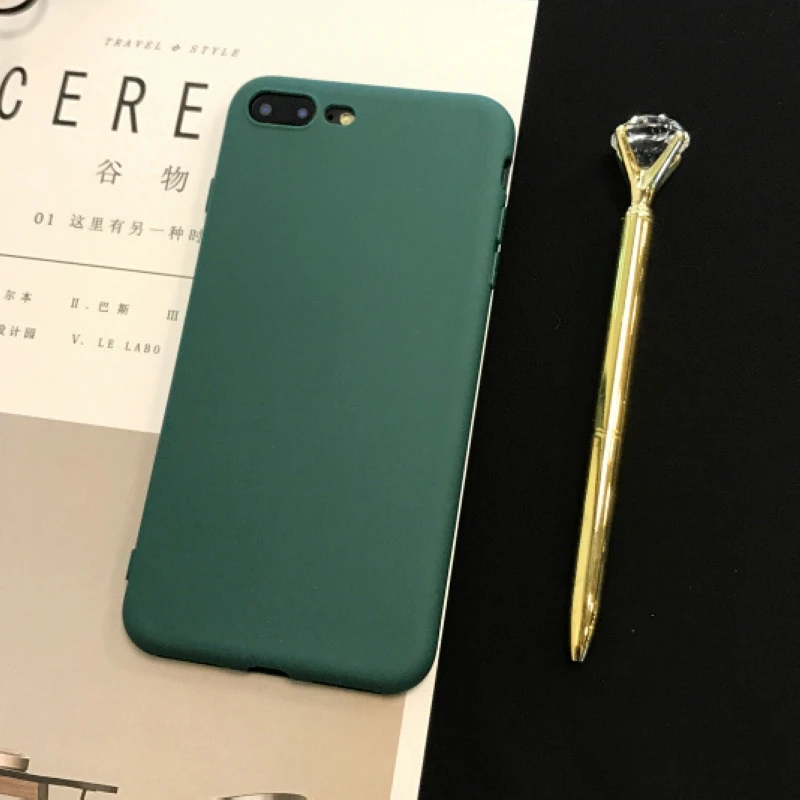 

Simple Phone Back Cases Ultra Slim Solid Color Frosted Matte Soft TPU Case Protective Cover for iPhone 8 Plus X 6 6s 7 Plus