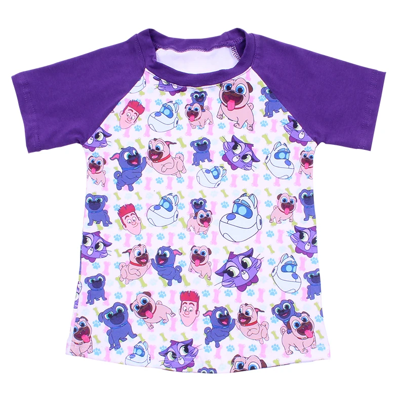 

Hot Selling Summer Boy Purple Raglan Tshirt Cartoon Pig And Boy Printed Kids Top Children Short Sleeve Clothing Milk Silk