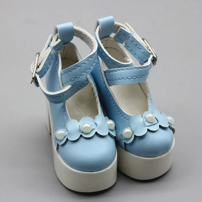 1 пара туфель на высоком каблуке, лучший подарок для детской игрушки, модная кукольная обувь для 1/3, 60 см, аксессуары для кукол BJD - Цвет: Синий