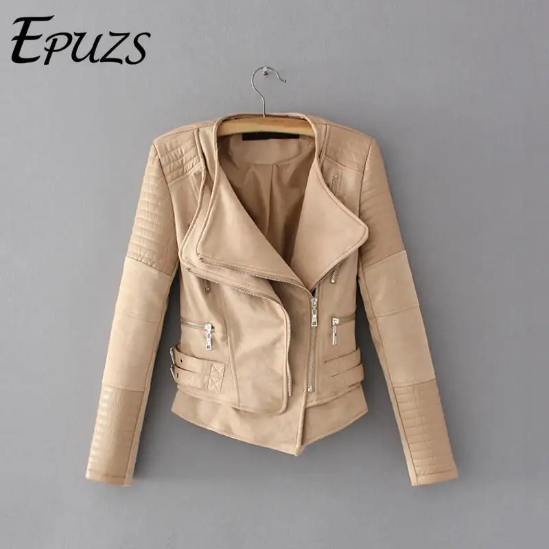 

Faux leather jacket women spring zipper ladies suede motorcycle coat punk biker jackets 2019 Streetwear long sleeve biker jacket