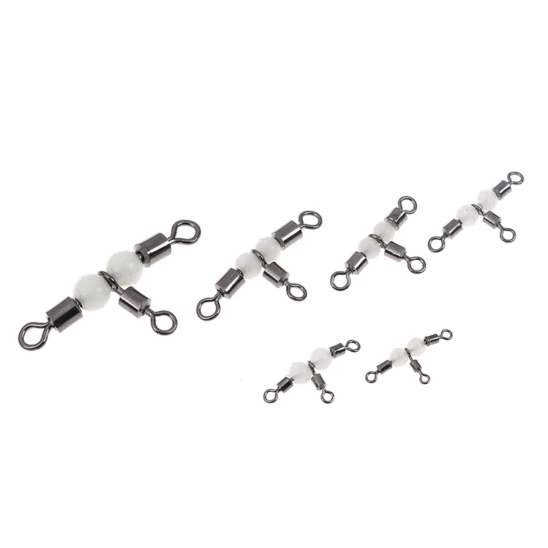 

Swivel Steel Sea Fishing Hooks 10pcs/pack 3 Way Luminous Swivels Connector Ball Bearing Swivel Snap Solid Rings Rolling