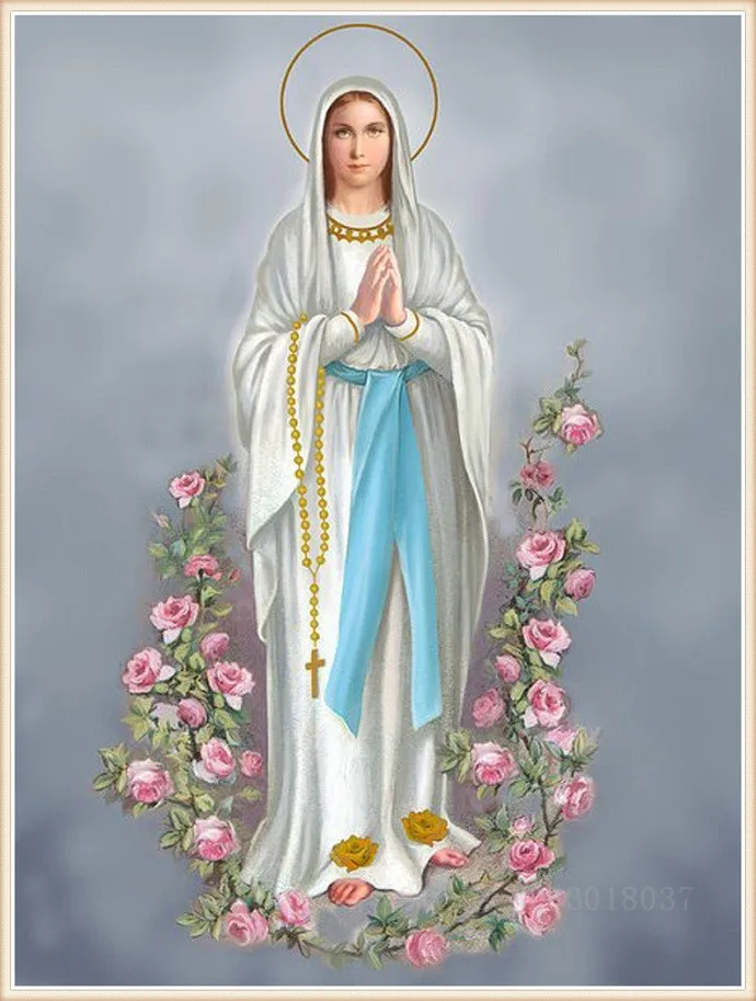 

Diamond Mosaic Diy 5D Diamond Embroidery Hands Of The Virgin Diamond Painting Cross Stitch Floral Rhinestone Decoration Stickers