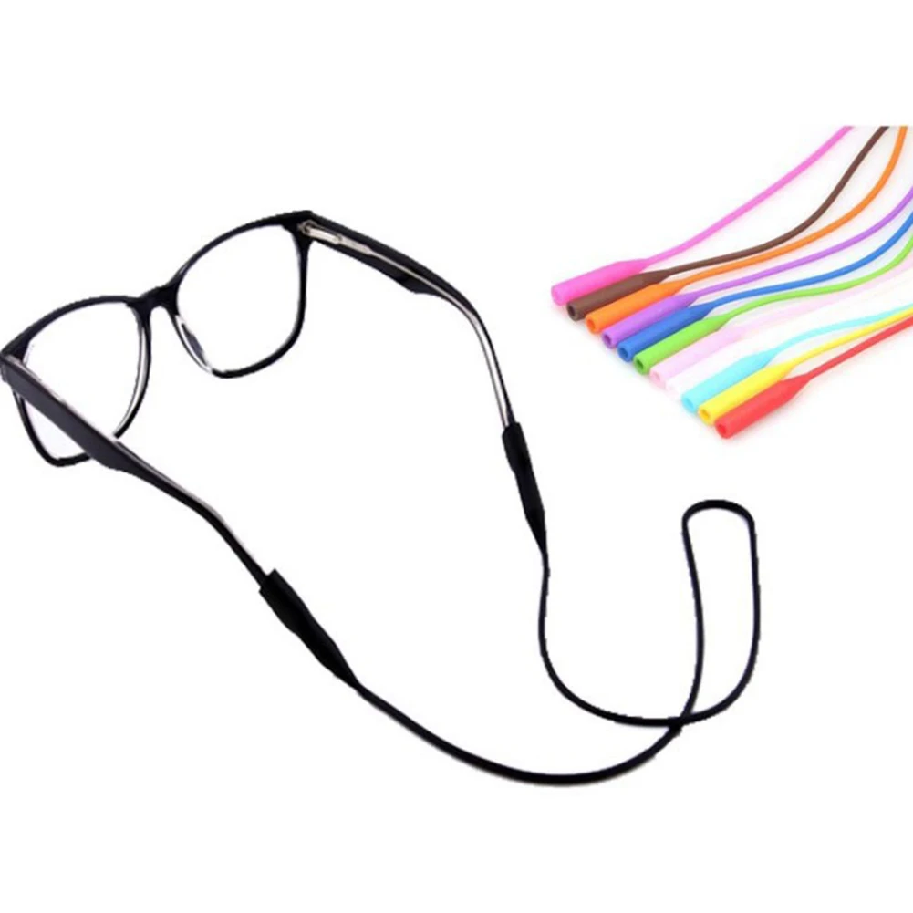 1 Pc Candy Color Elastic Silicone Eyeglasses Straps Sunglasses Chain Sports Anti-Slip String Glasses Ropes Band Cord Holder