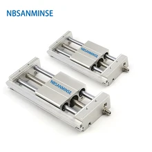 NBSANMINSE CY1S 40mm Bore Magnetically Coupled Rodless Cylinder Air Slider Cylinder Pneumatic Automation Parts komori machine spare parts ls40 water roller cylinder air cylinder