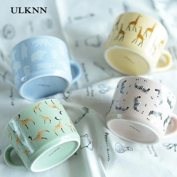 

Ceramic cup creative cartoon minimalistic pattern mug mini breakfast coffee milk mug 0108