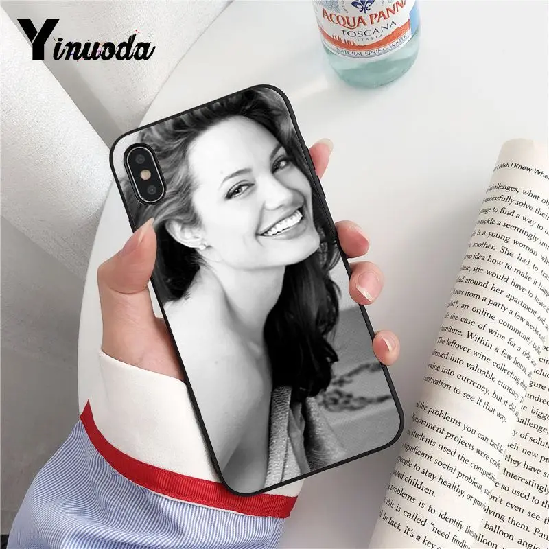 Yinuoda Angelina Jolie черный ТПУ мягкий телефон чехол для iphone 8 7 6 6S Plus 5 5S SE XR X XS MAX Coque Shell Fundas Capa - Цвет: A11