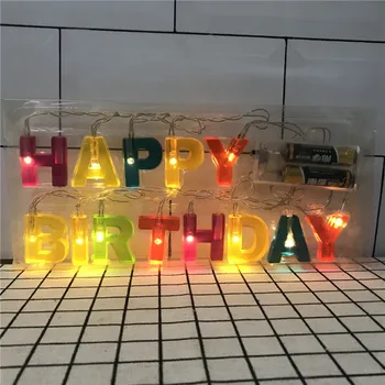 

LED Letter Light String Happy Birthday Battery Light String Christmas Day Light String Happy Birthday Party Supplies