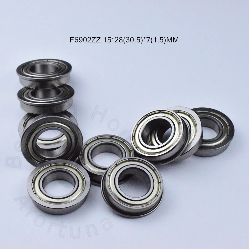 

Фланцевый подшипник 10 шт. F6902ZZ 15*28 (30,5) * 7 (мм), хромированная сталь, металл, герметичные высокоскоростные детали механического оборудования