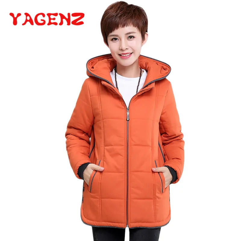 YAGENZ Women Parkas Winter Coats Hooded Thick Cotton Warm