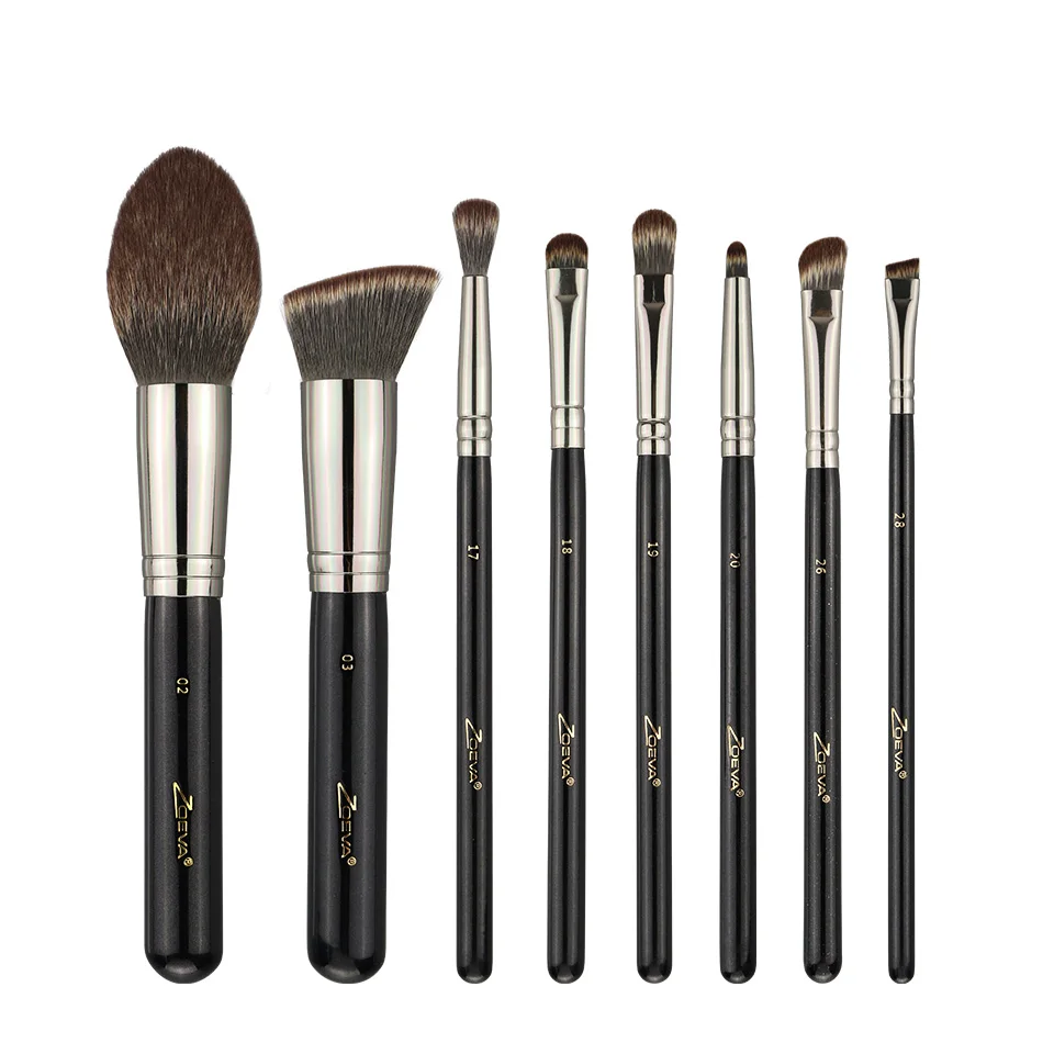 

New Arrival ZOEVA 8pcs Makeup Brushes Professional Black beauty Luxury Set Brand Make Up Tools Kit Powder Blend brushes