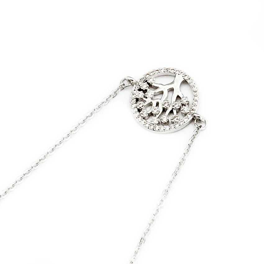Árvore na Rodada Corrente de Ouro Cor de Aço Atacado Preço Dainty Charme Pulseiras Inoxidável Moderno Mulheres Pulseras Accessoires 10 2020 21 Rodada Charme Pulseiras Corrente de Ouro Cor