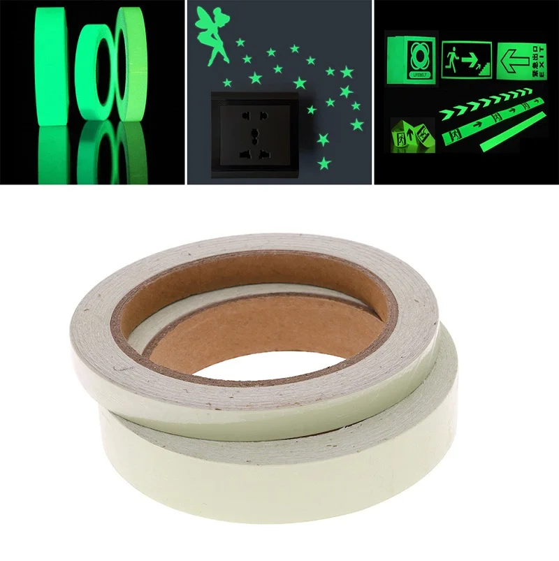 Durable 10 M Length Width 1 CM/2 CM Luminous Tape Self-adhesive Glow In The Dark Stage Sticker Home Decor Sticker Tape#259135