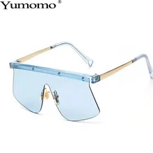 Винтажные Квадратные Солнцезащитные очки для женщин новые модные роскошные брендовые синие оранжевые цветные зеркальные металлические женские солнцезащитные очки UV400