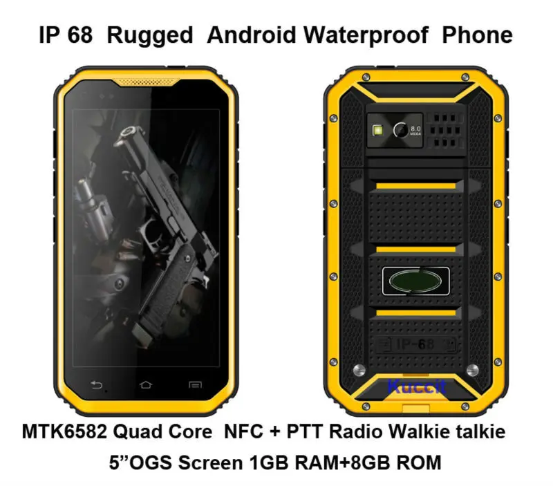 original DG2 IP68 Rugged Waterproof phone Mobile Android MTK6582 Quad Core 5 Phone 1280x720 NFC GPS
