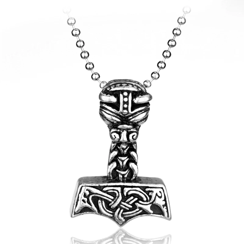 

Hot Sale Greek Mythology Thor The Dark World Hammer Pendant Necklace Gothic Punk Vintage Vikings Pendant Necklace For Unisex
