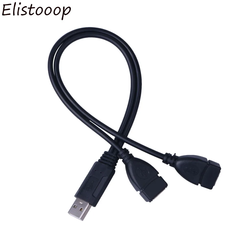 

1 Male to 2 female Y Splitter Data USB Hub Extension Cable USB 2.0 A 1 male to 2 Dual USB Female Data Hub Power Adapte