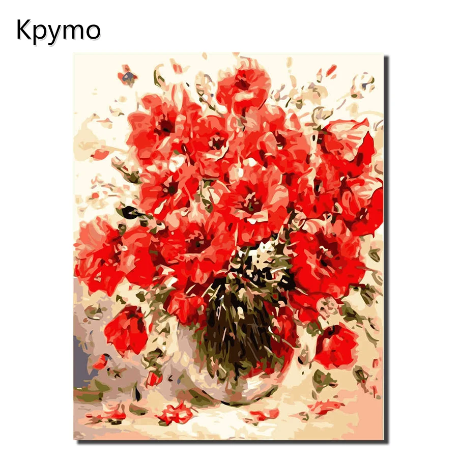 

KPYTO Painting calligraphy decorative acrylic drawing brush Flower painting by numbers Modular canvas picture by numbers VA-1019
