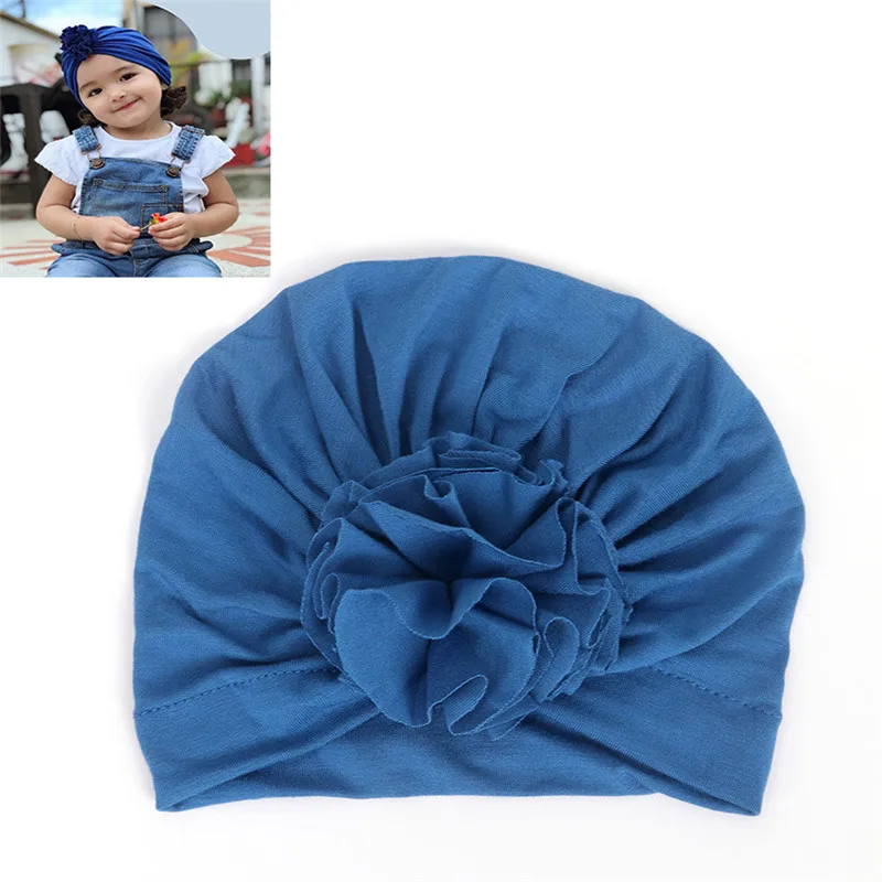 New Fashion Flower Baby Hat Newborn Elastic Baby Turban Hats for Girls 10 Colors Cotton Infant Beanie Cap 1 PC baby stroller accessories Baby Accessories