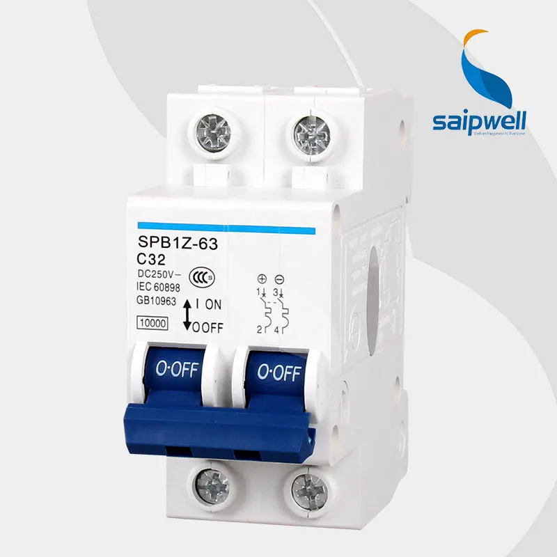 

Wholesale Saipwell 2 Pole 440V 63A Miniature MCB electrical circuit breaker control transformers for house SPB1Z-63 C32-2P