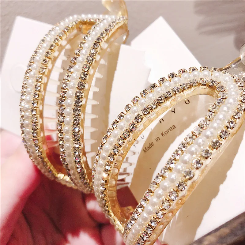 Girl Ponytail Banana clip Rhinestone Women fashion headwear  Chalaza Ribbon Hair Claws Elegant Hair Accessories fashion bohemian wreath pearl rhinestone rattan headband bride wedding wedding headwear girl flowers crown garland headpiece