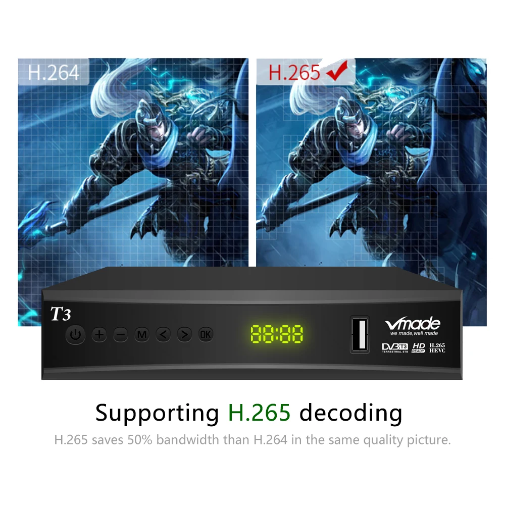 DVB T2 ТВ тюнер H.265/HEVC цифровой приемник эфирного сигнала T3 USB 2 0 поддержка AC3 youtube PVR
