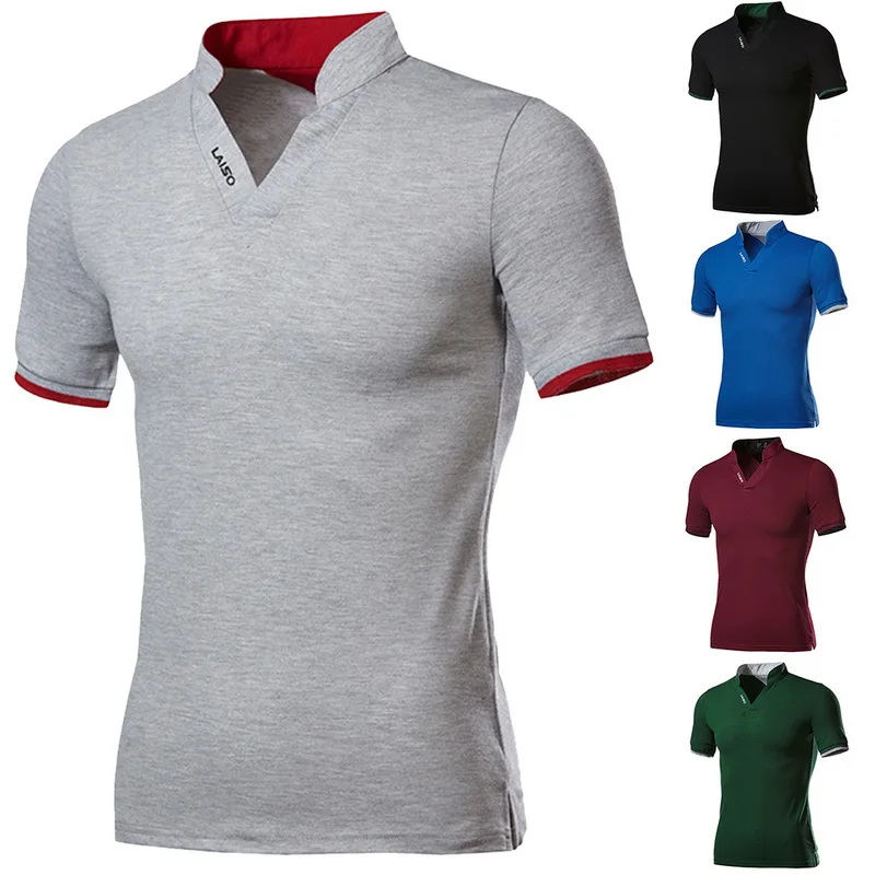 HEFLASHOR Новое поступление высокое качество мужские рубашки поло летние модные с коротким рукавом тонкие деловые топы размера плюс 5XL