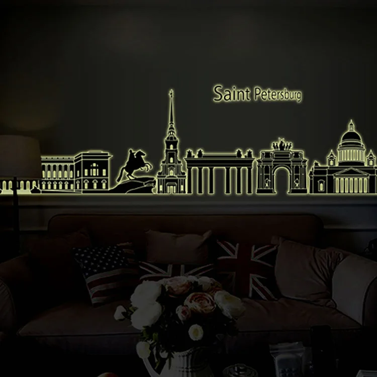 

New Home Decor City Car Nursery Kid Fluorescence Glow in Dark Luminous Mural Wall Sticker Decal wall sticker for kids room decor