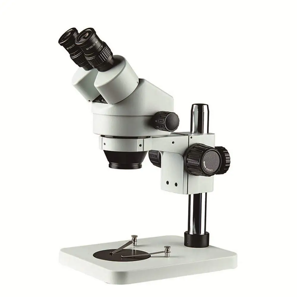 

7X-45X Professional Binocular Zoom Stereo Microscope Magnification WF10x Eyepiece 0.7X-4.5X Zoom Objective with Pillar Stand